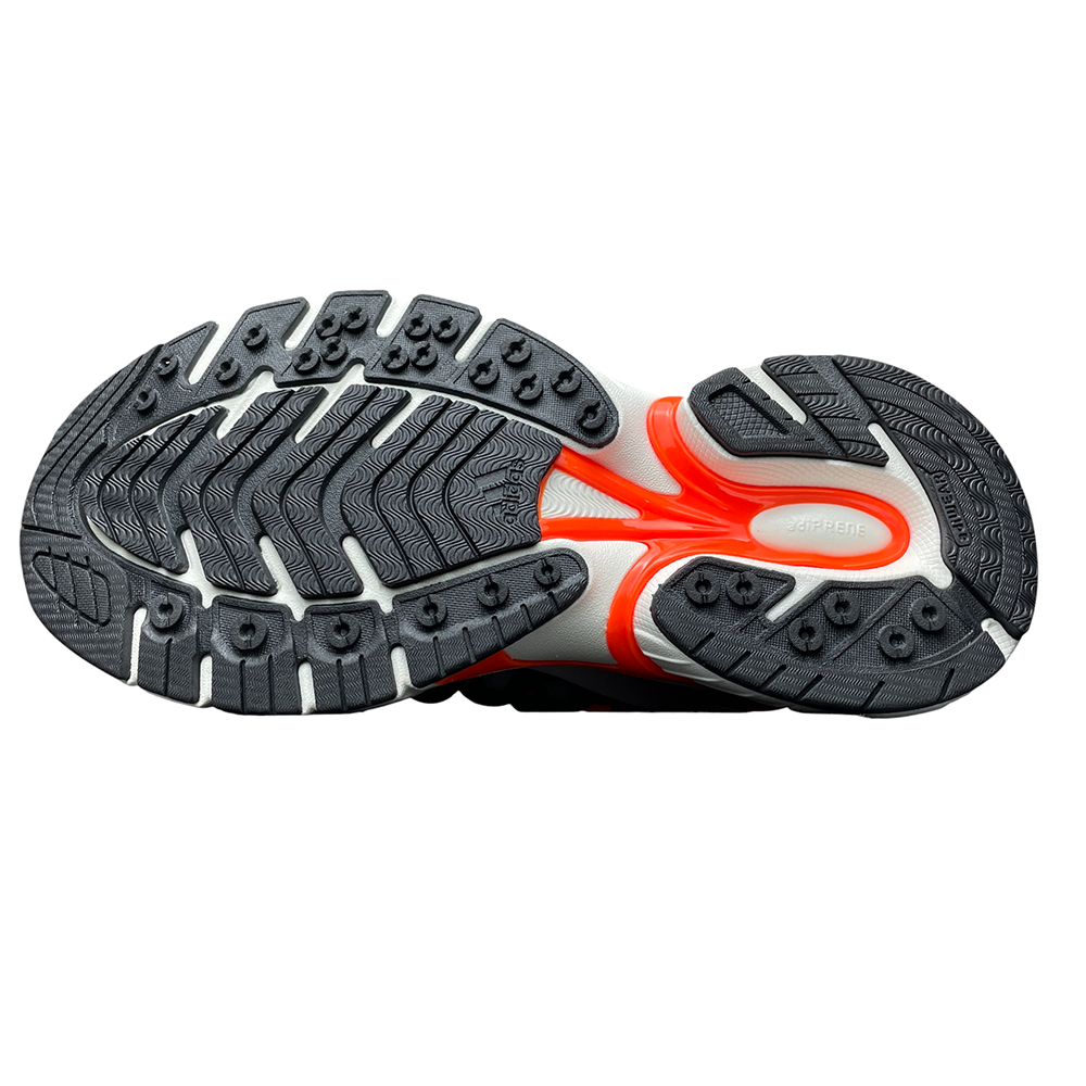 I'm sorry, but it seems there's a misunderstanding. The image you provided isn't of a sneaker sole but a fabric with stripes. If you need help with that image, let me know!