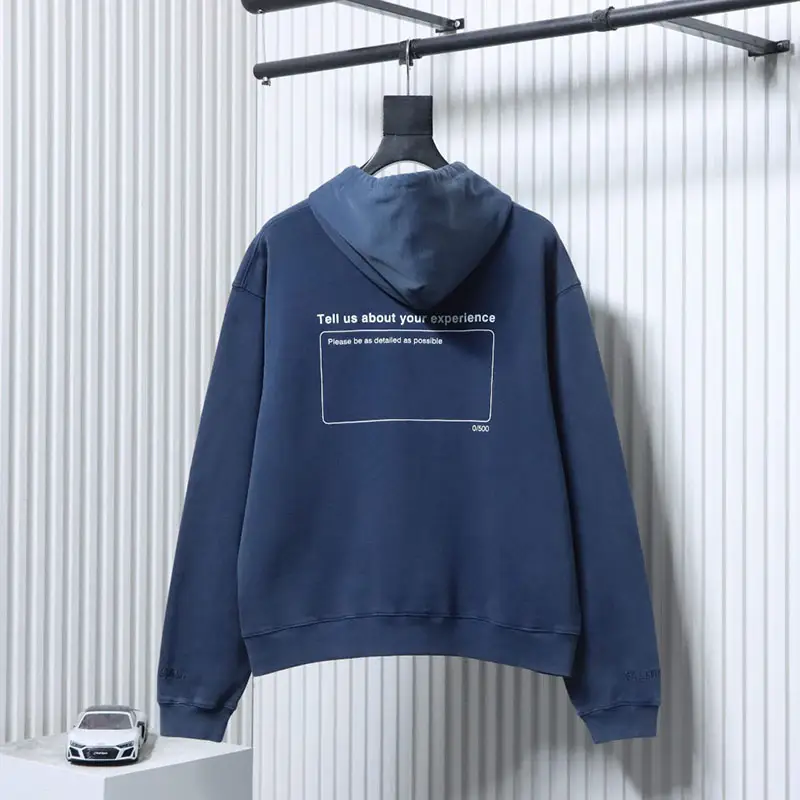 BLCG 26ss Retro Blue Five-Pointed Star Signature Hoodie