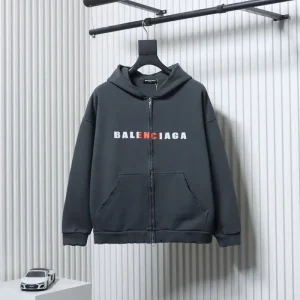 BLCG Colorful Letter Embroidered Distressed Double-Zip Jacket