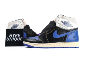 the shoe with brand logo tag
