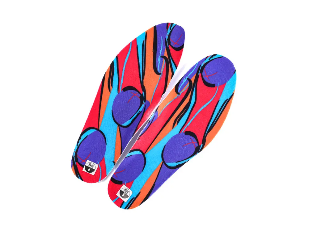 Orange and purple two-tone insoles