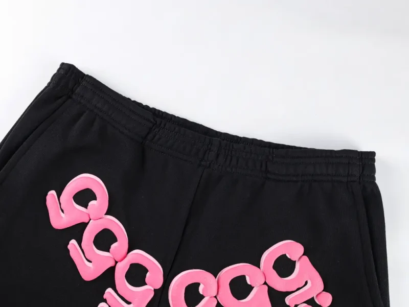 the pink 555 logo on the back of the pant
