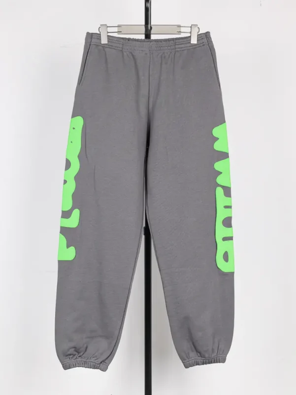 Sp5der Beluga Sweatpants in Slate Grey/Green.