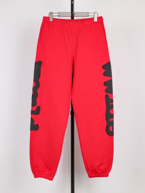 Sp5der Beluga Sweatpants in Slate Red/Black