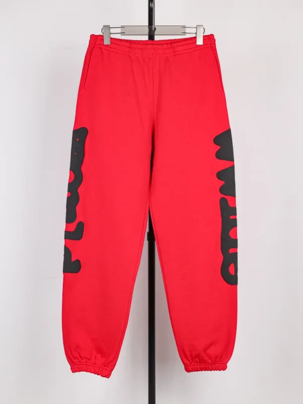 Sp5der Beluga Sweatpants in Slate Red/Black