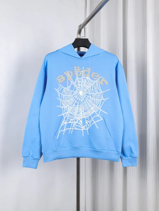 Sp5der OG Web V2 Hoodie in the 'Dusty Blue'
