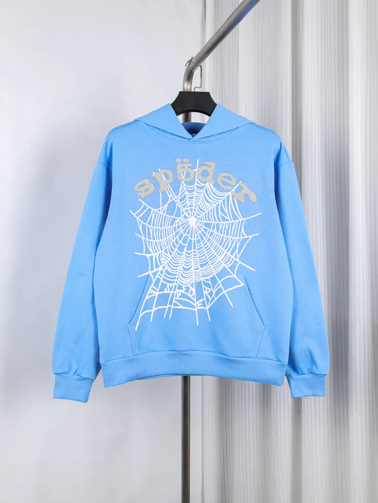 Sp5der OG Web V2 Hoodie in the 'Dusty Blue'