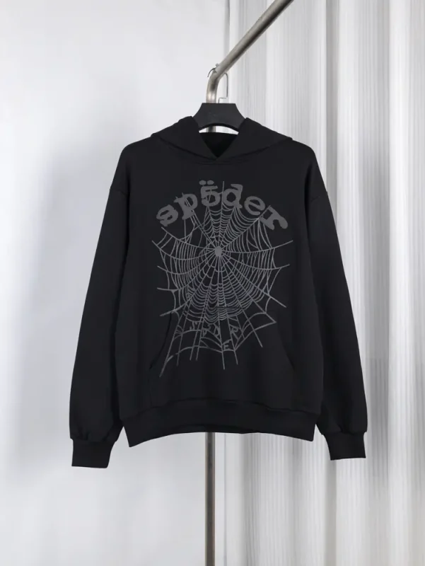Sp5der Phantom Web Hoodie in black