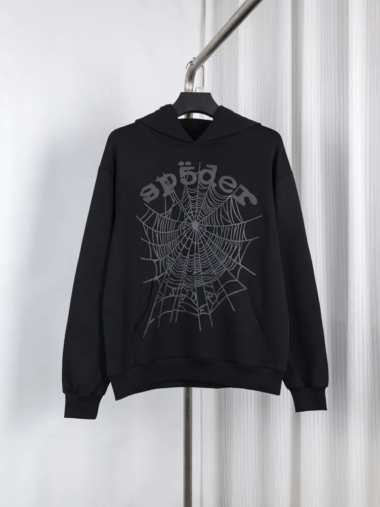 Sp5der Phantom Web Hoodie in black