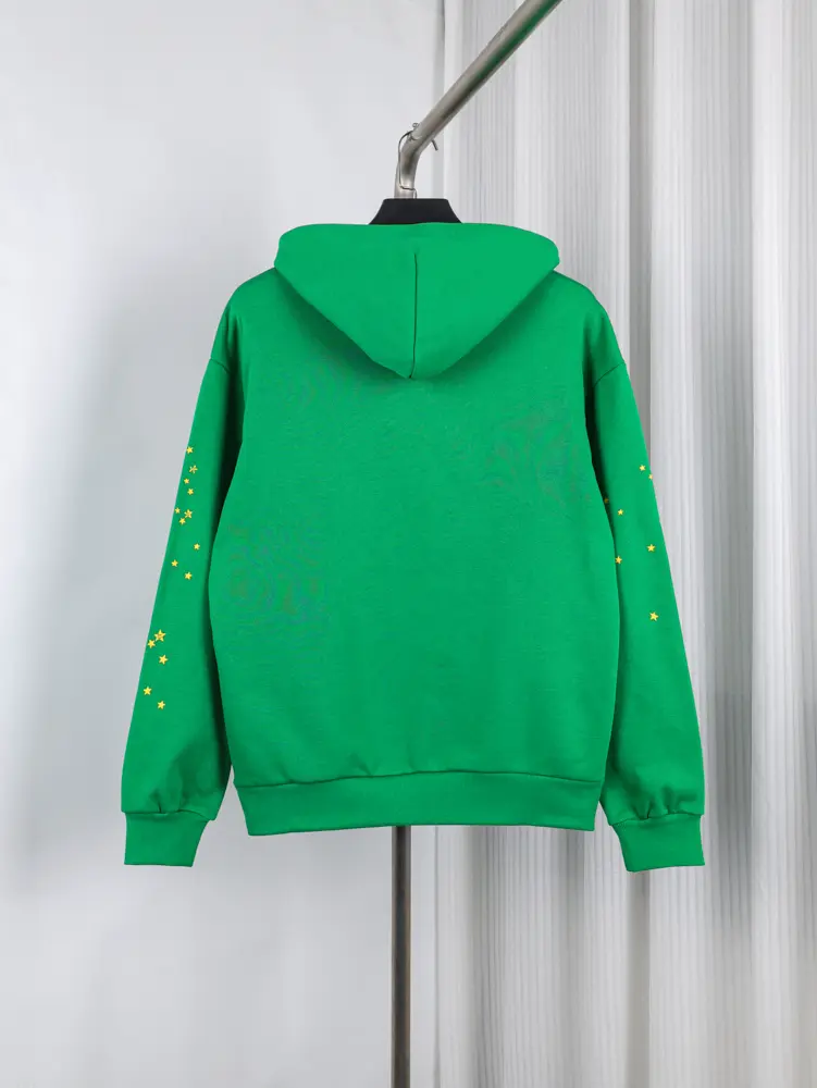 the back green hoodie