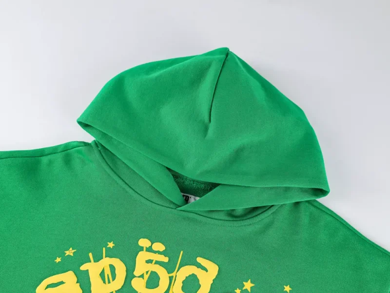 Sp5der Star OG Web V2 Hoodie in the "Slime Green" - Image 3