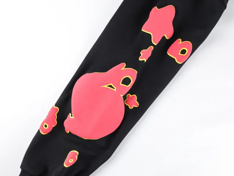 Sp5der x UY SCUTI Hoodie in Black Red. - Image 6