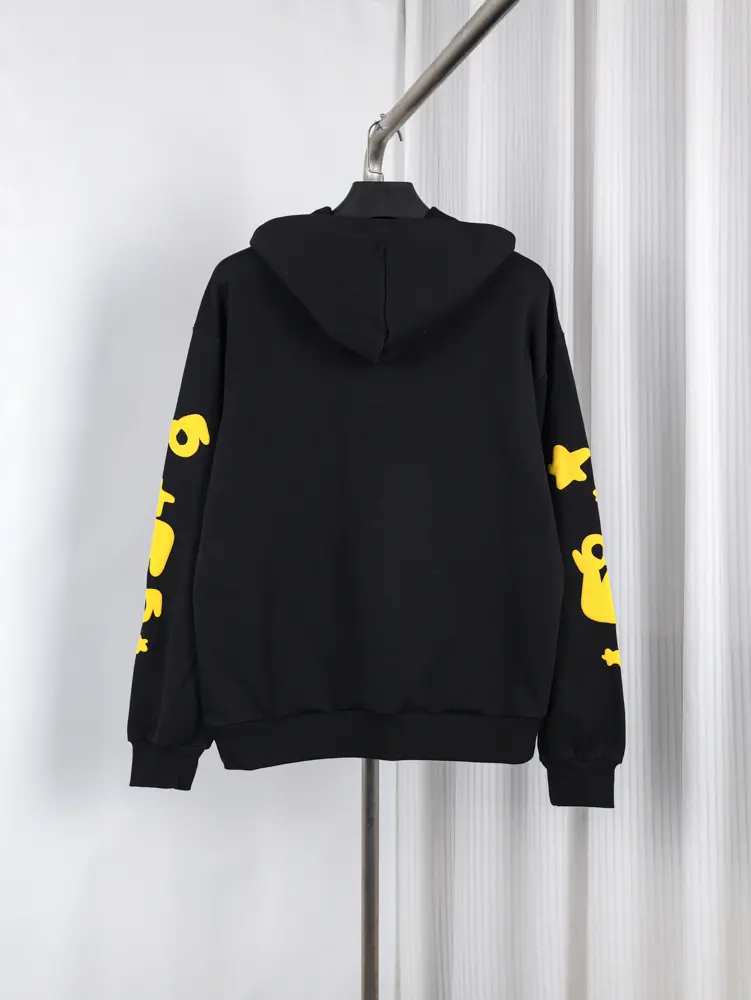the back of the hoodie