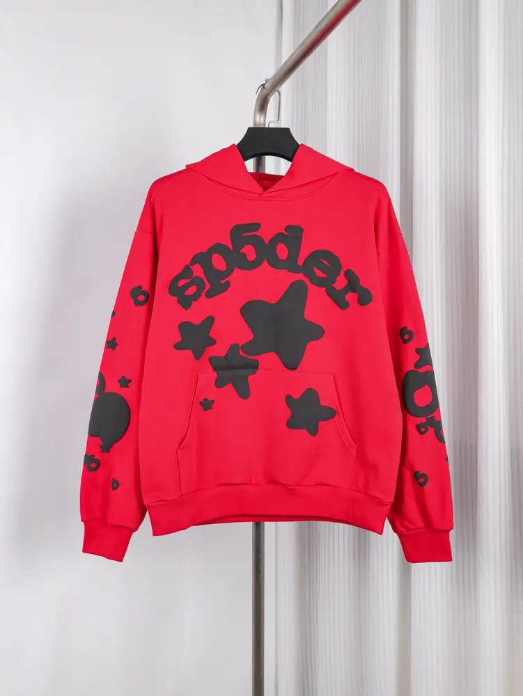 Sp5der x UY SCUTI Hoodie in Red Black