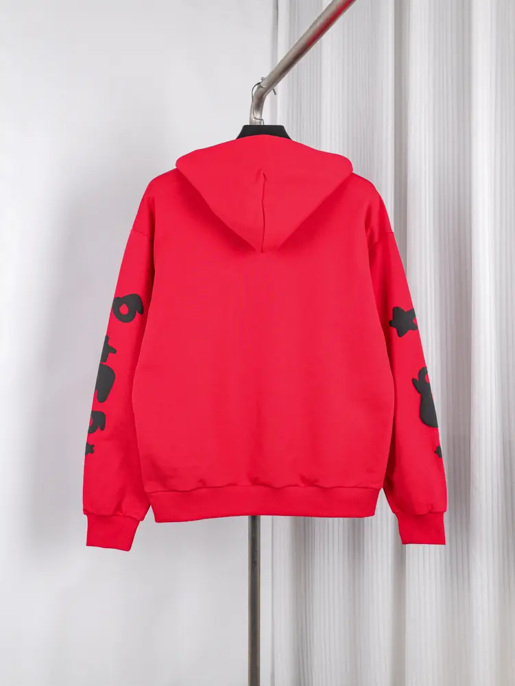 Sp5der x UY SCUTI Hoodie in Red Black