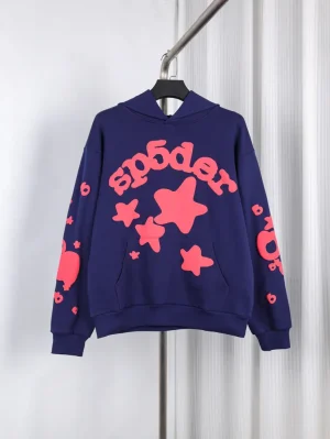 Sp5der x UY SCUTI Hoodie in Purple Pink
