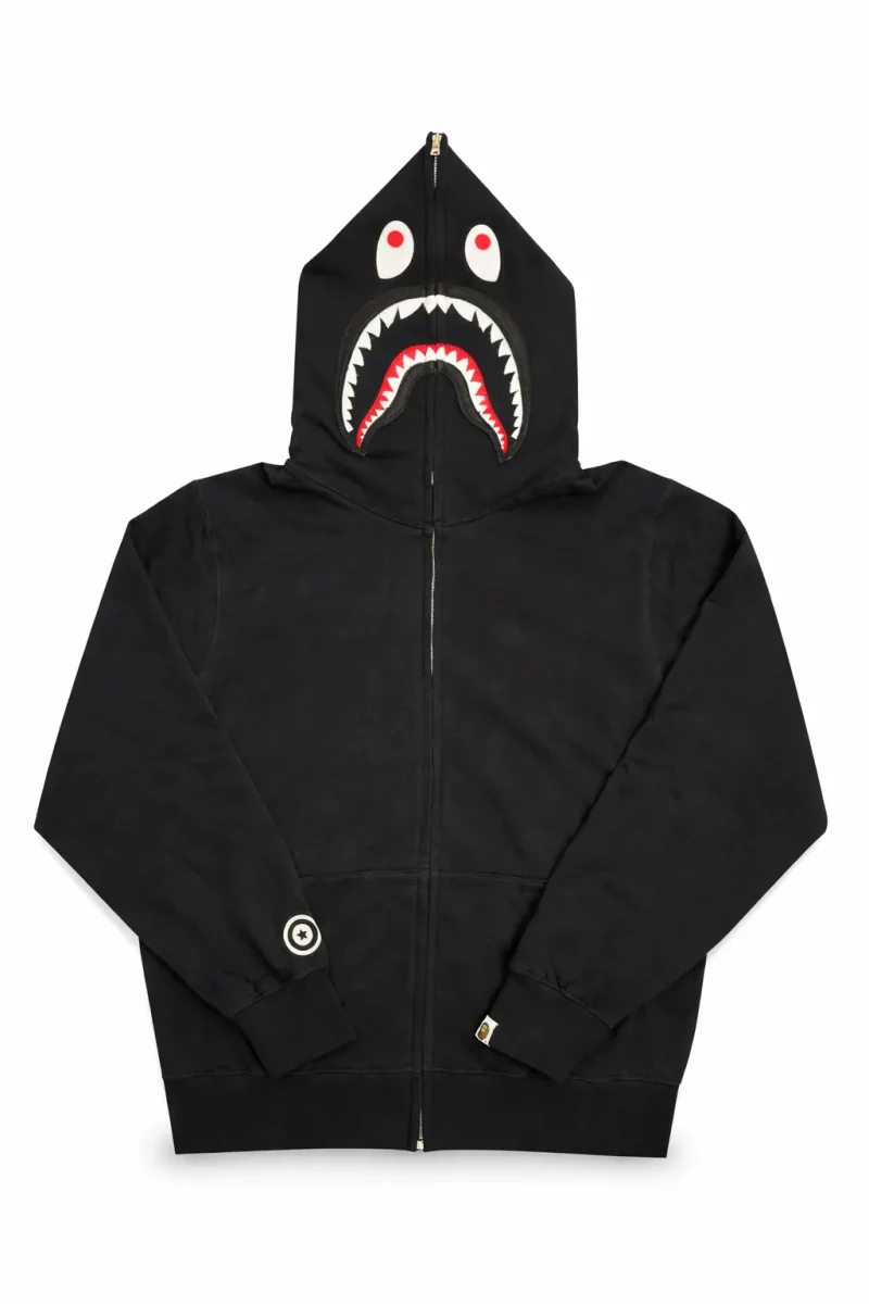 A BATHING APE 1ST CAMO Shark Hoodie color Black