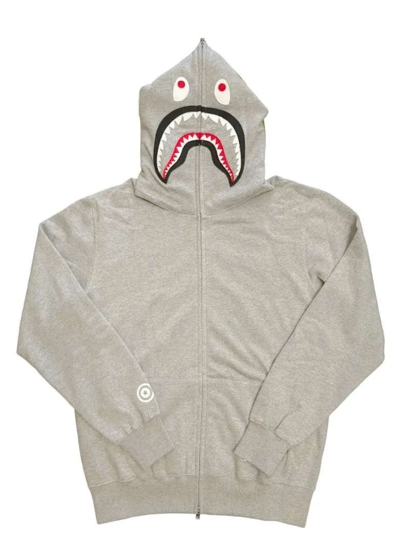 A BATHING APE 1ST CAMO Shark Hoodie color Gray