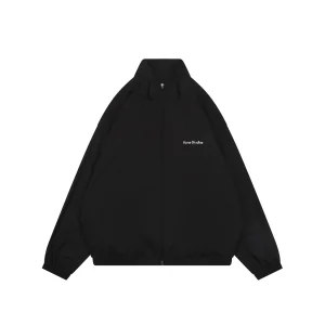 Acne Distressed Letter Print Cotton Jacket