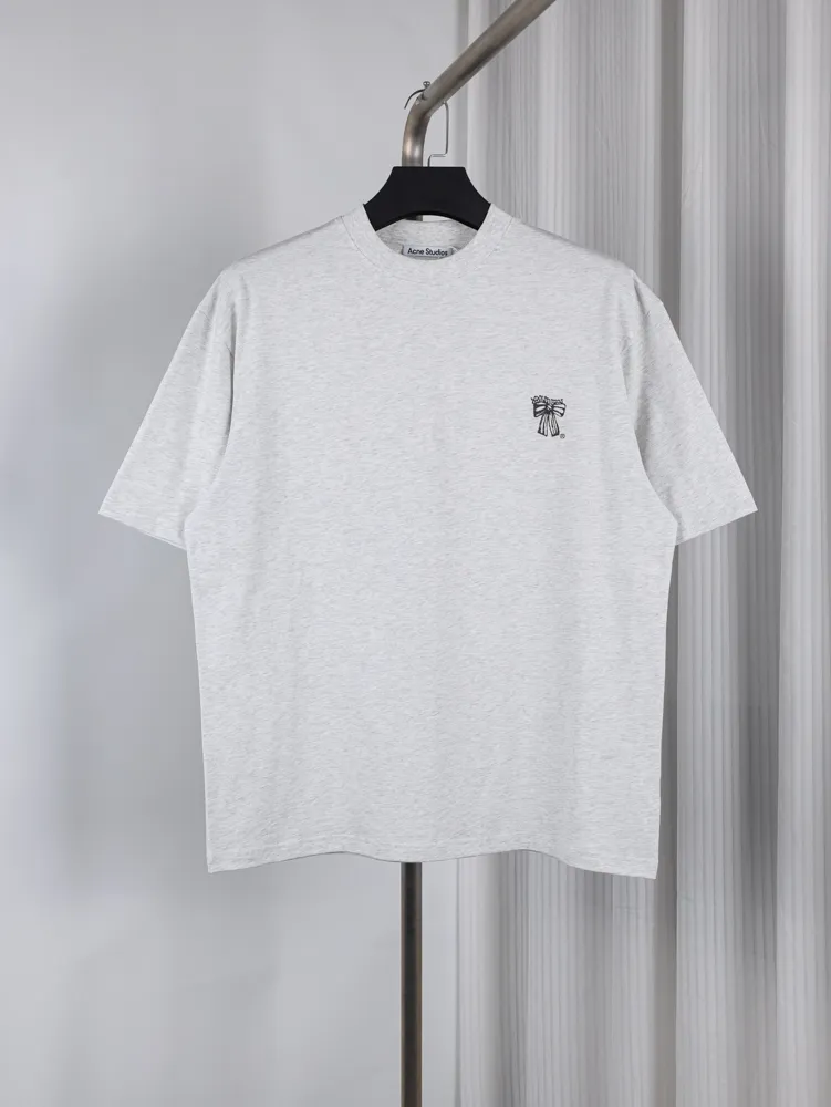 Acne Ribbon Logo T-Shirt - Light Gray