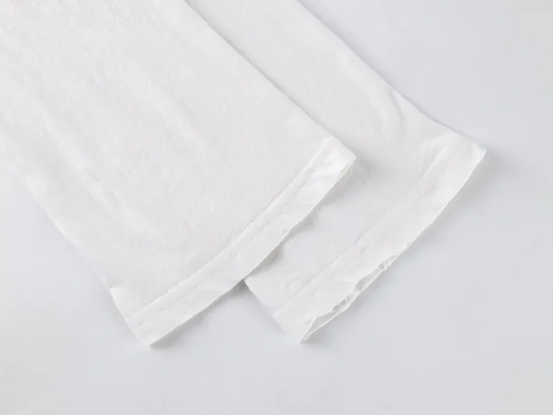 White cotton fabric sleeves