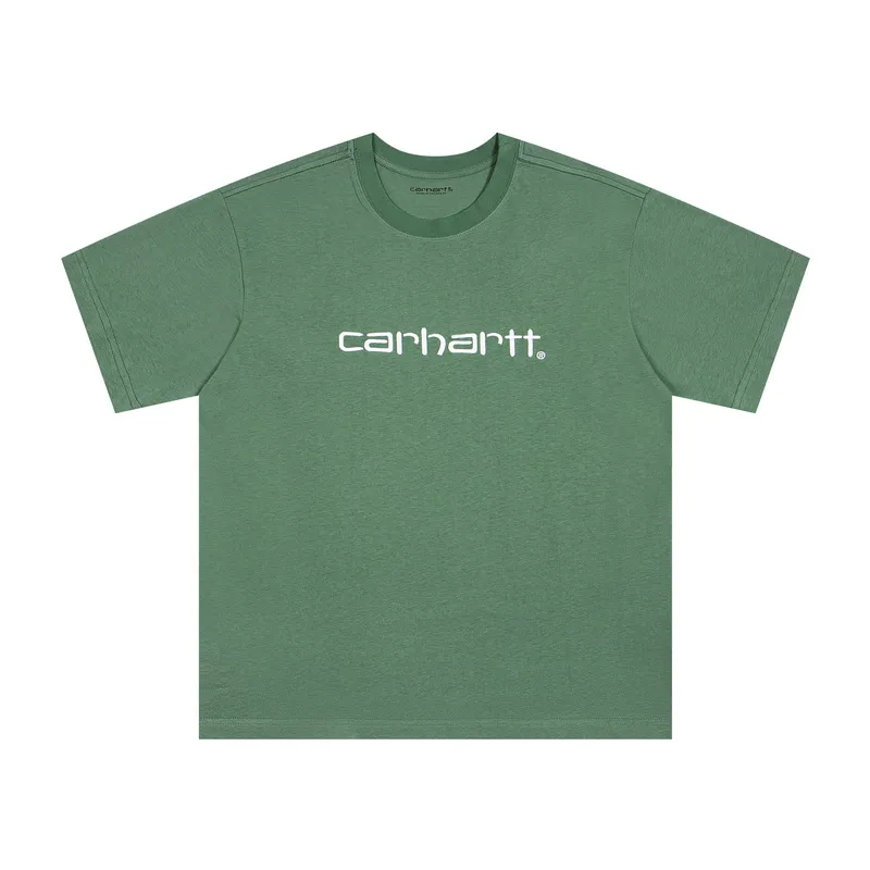 Carhartt Script Logo Embroidered T-Shirt Color Green