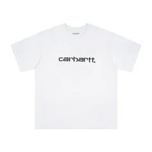 Carhartt Script Logo Embroidered T-Shirt - White