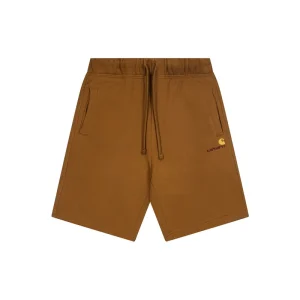 Carhartt WIP Classic Gold Logo Embroidered Sweat Short Color Tan