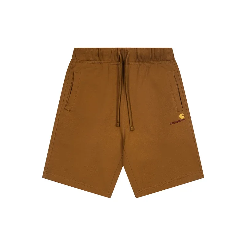 Carhartt WIP Classic Gold Logo Embroidered Sweat Short Color Tan