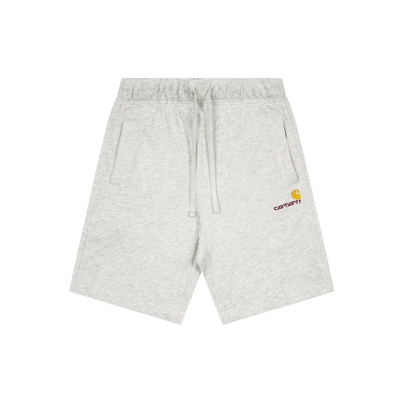 Carhartt WIP Classic Gold Logo Embroidered Sweat Short color Light Gray