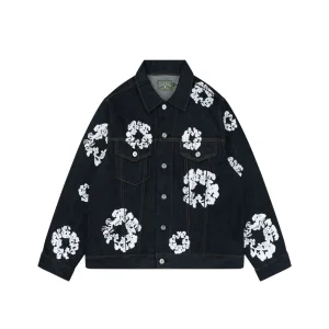 Denim Tears Cotton Wreath Selvedge Denim Jacket Black