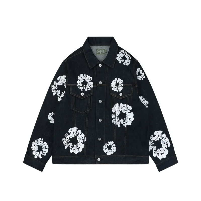 Denim Tears Cotton Wreath Selvedge Denim Jacket Black