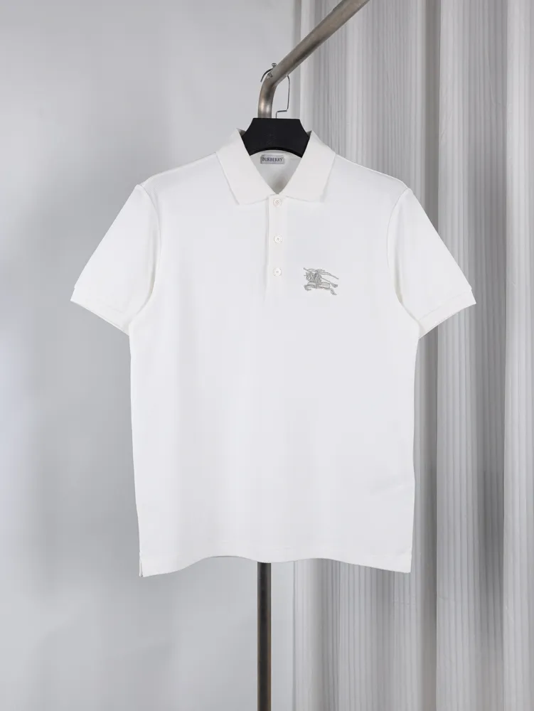 Embroidered Horse Polo T-Shirt color White