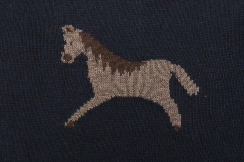 Four-Bar Back Pony Hooded Jacket pony graphic knit detail