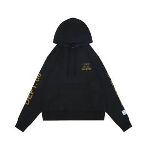 Gallery Dept Distressed French Logo Hoodie Black