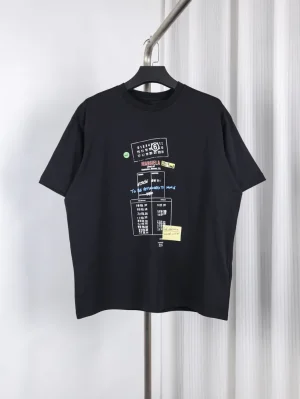 MM6 Graffiti Print Oversized T-Shirt - Black