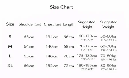 Size Chart - S-XL