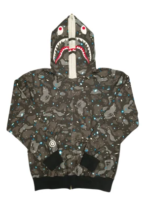 A BATHING APE Space Camo Shark Hoodie Color Green