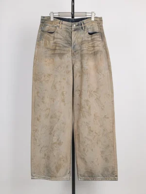 Acne Mud Spray Distressed Denim Jeans
