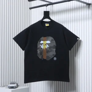 BAPE Vertical Stripe Camo Ape Head T-Shirt