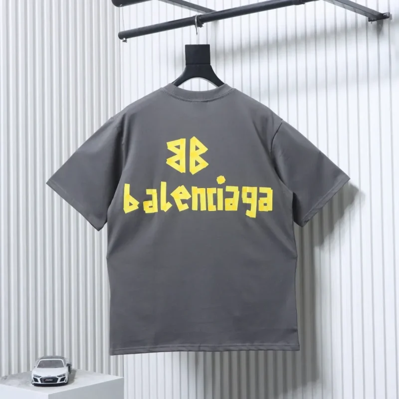 BLCG Tape Print T-Shirt - Gray - Back