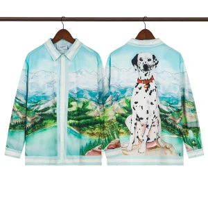 C-Blanca 'Dalmatian' Mountain Scenic Silk Shirt