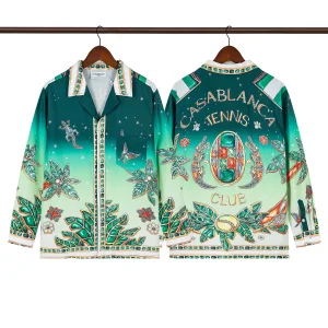 C-Blanca Emerald Jewel Tennis Club Silk Shirt