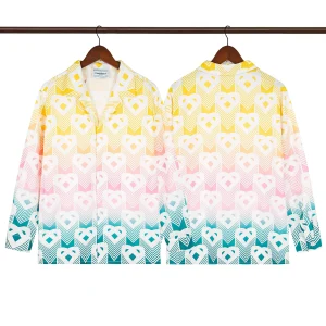 C-Blanca Geometric Heart Gradient Silk Shirt