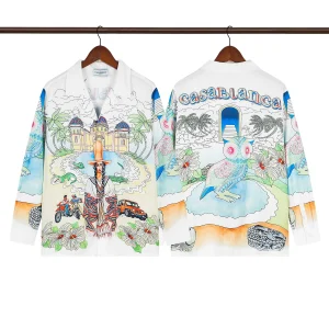 C-Blanca Southwestern Owl Scenic Silk Shirt