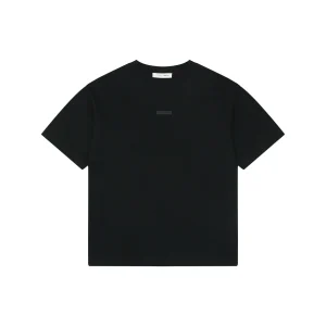 Fear of God Essentials Brushed Metal Logo Cotton T-Shirt - Black