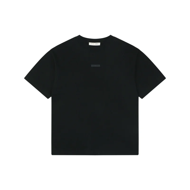 Fear of God Essentials Brushed Metal Logo Cotton T-Shirt - Black