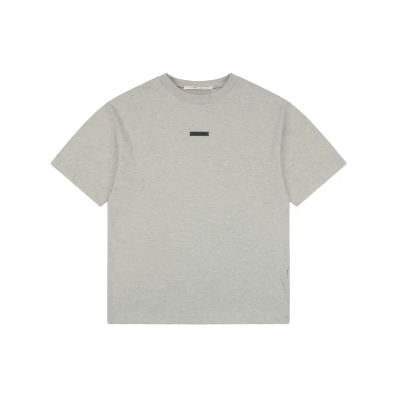 Fear of God Essentials Brushed Metal Logo Cotton T-Shirt - Gray