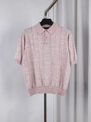 Loro Piana Linen Silk Blend Polo T-Shirt