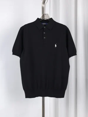RL Embroidered Knit Cotton Short Sleeve Polo T-Shirt